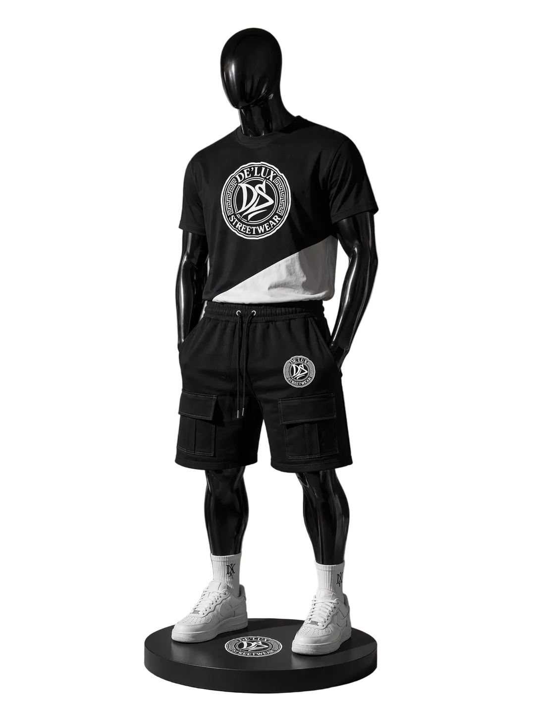 DE’LUX Streetwear Black/White Logo T-Shirt