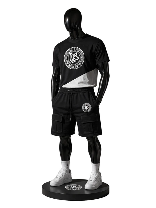 DE’LUX Streetwear Set: Black/White Logo T-Shirt