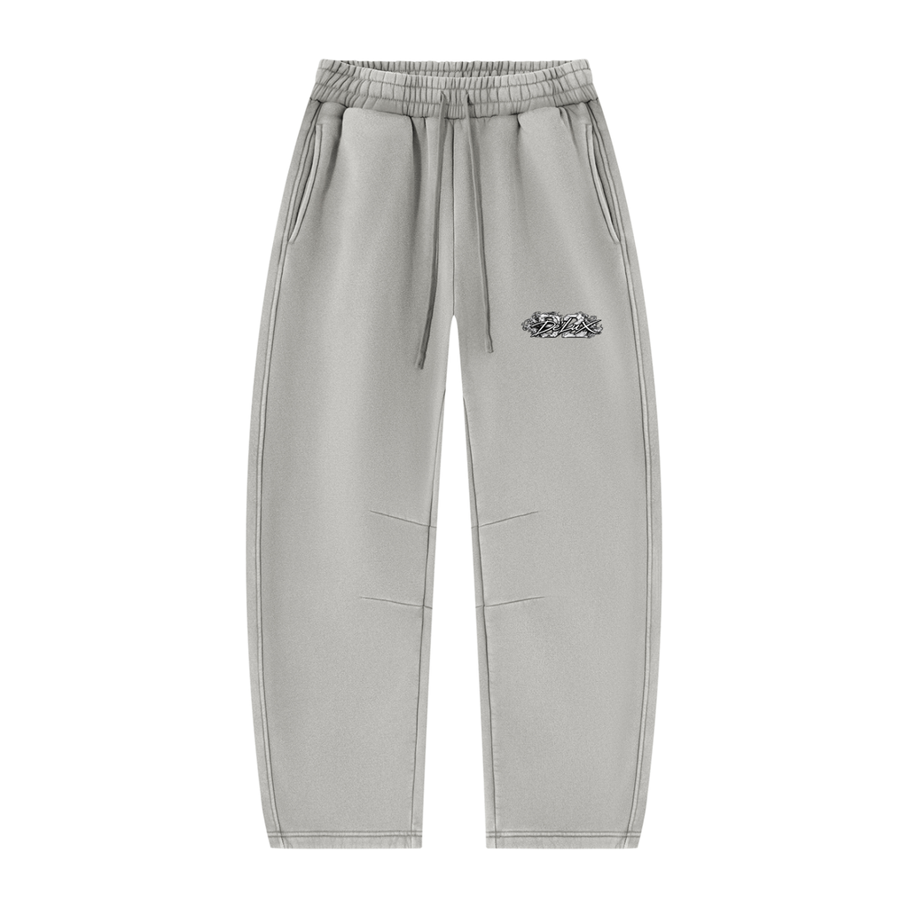 DeLuX Vintage Wash Barrel Leg Fleece Sweatpants