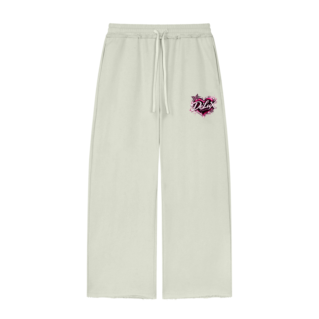 DeLuX Women’s Wide Leg Raw Edge Sweatpants