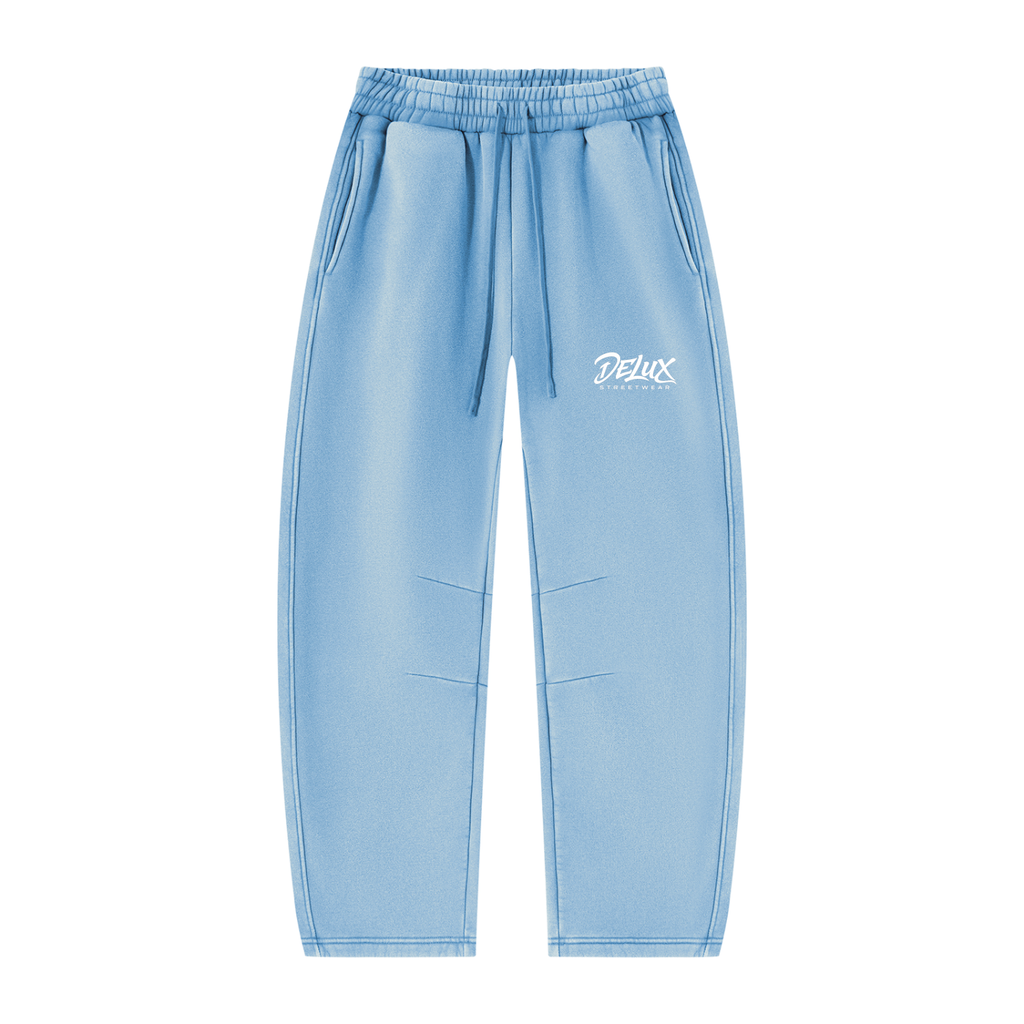 DeLuX  Vintage Wash Barrel Leg Fleece Sweatpants