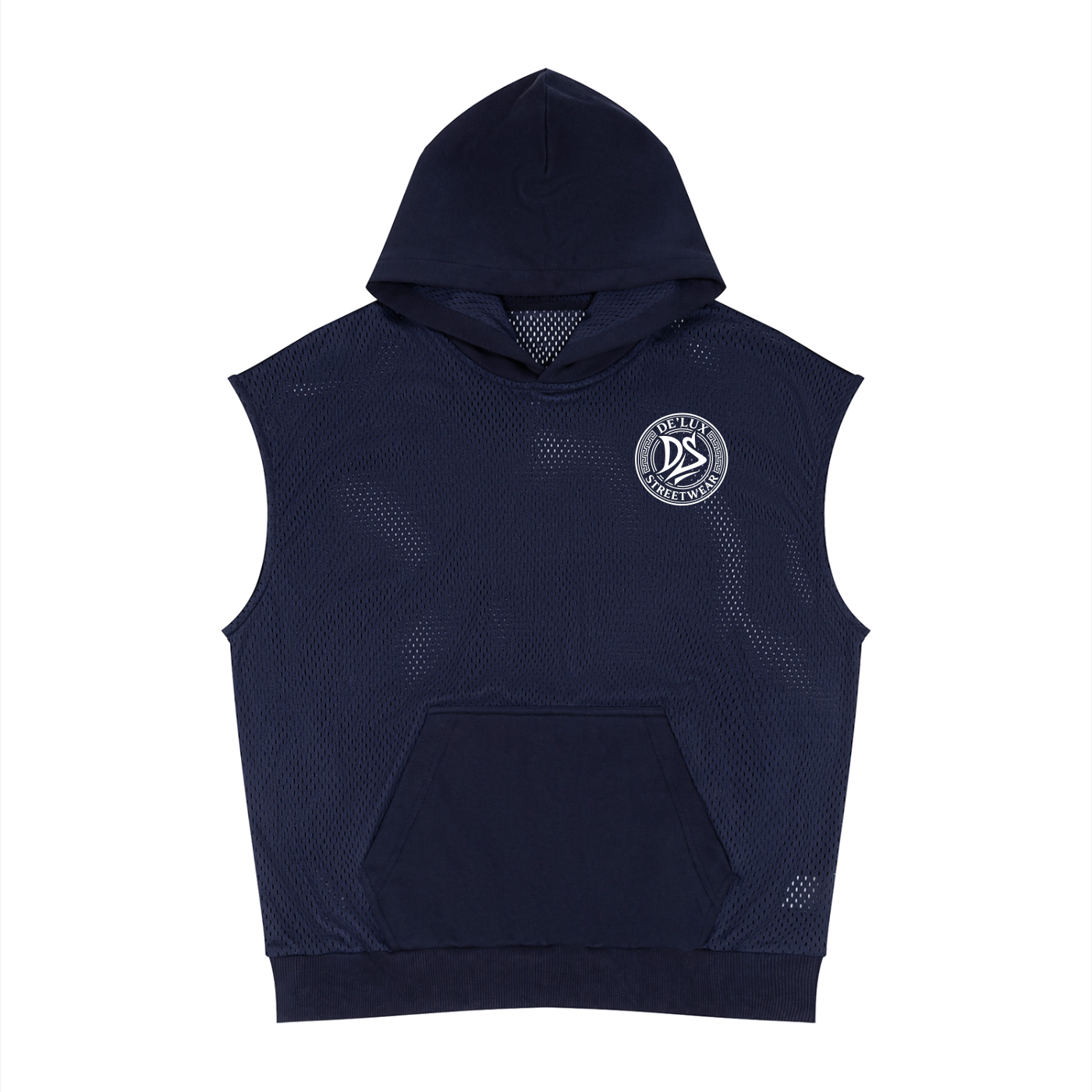 DeLuX  Panel Mesh Sleeveless Hoodie