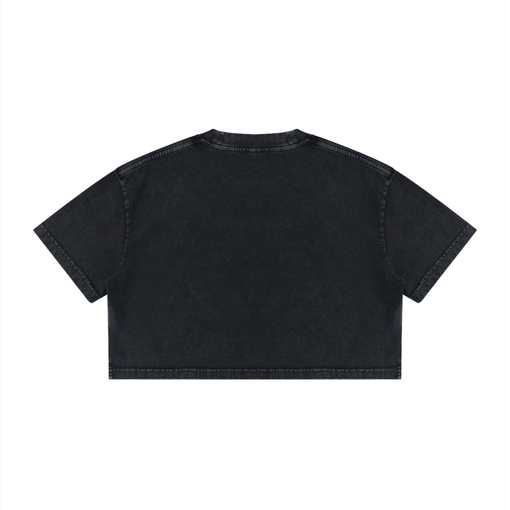 DeLuX Women's Mineral Wash Cotton Crop T-Shirt