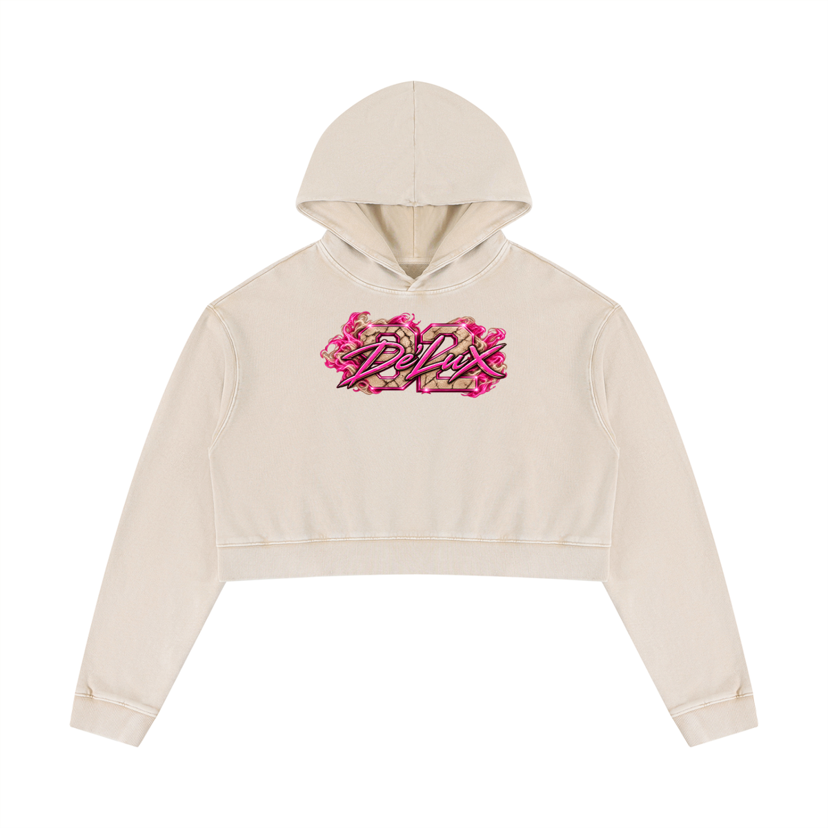 DeLuX Women’s Mineral Washed Crop Hoodie