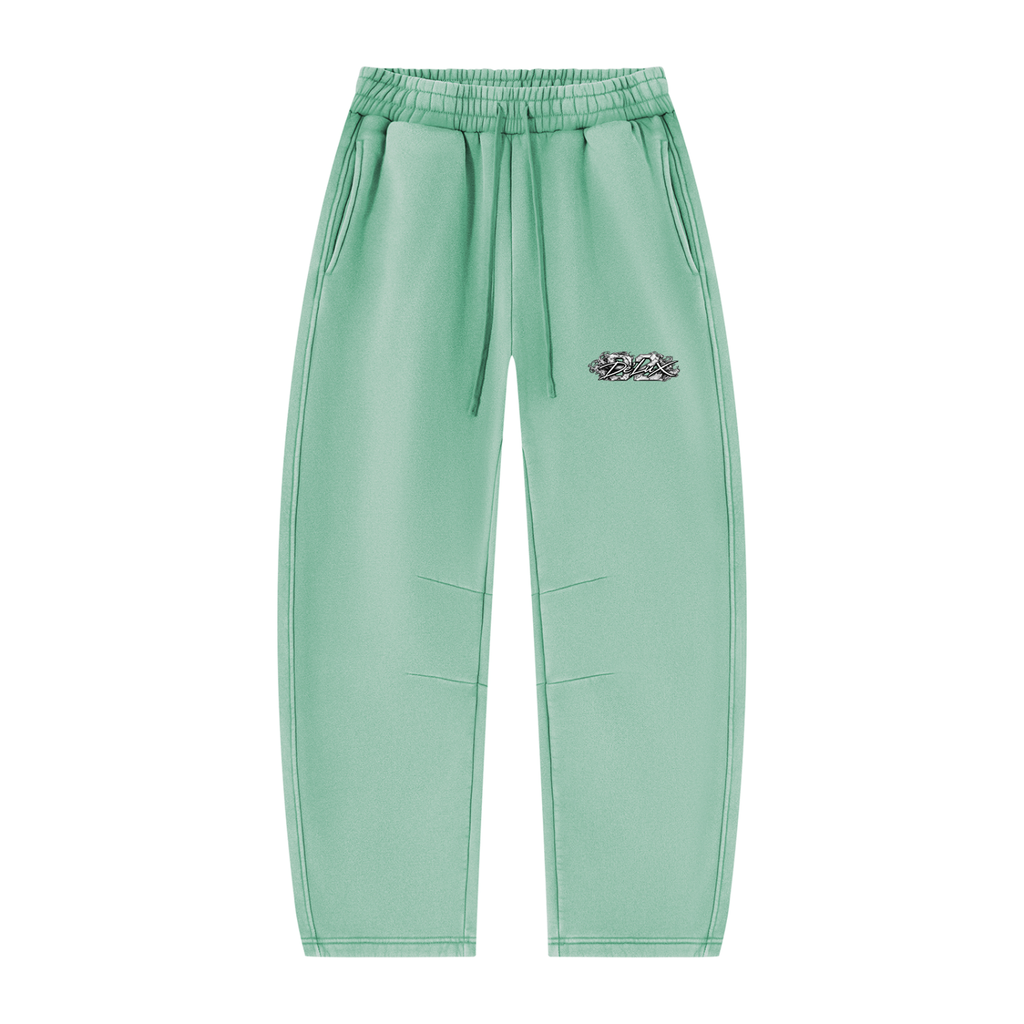 DeLuX Vintage Wash Barrel Leg Fleece Sweatpants