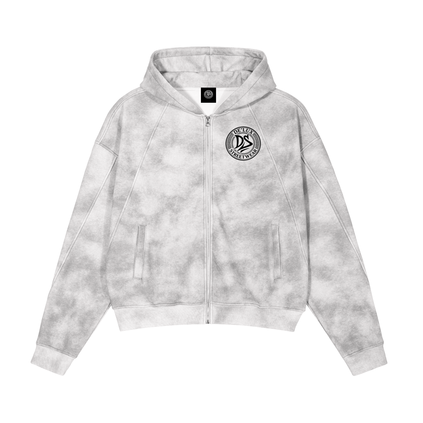 Dirty Washed Zip-Up Fleece Hoodie