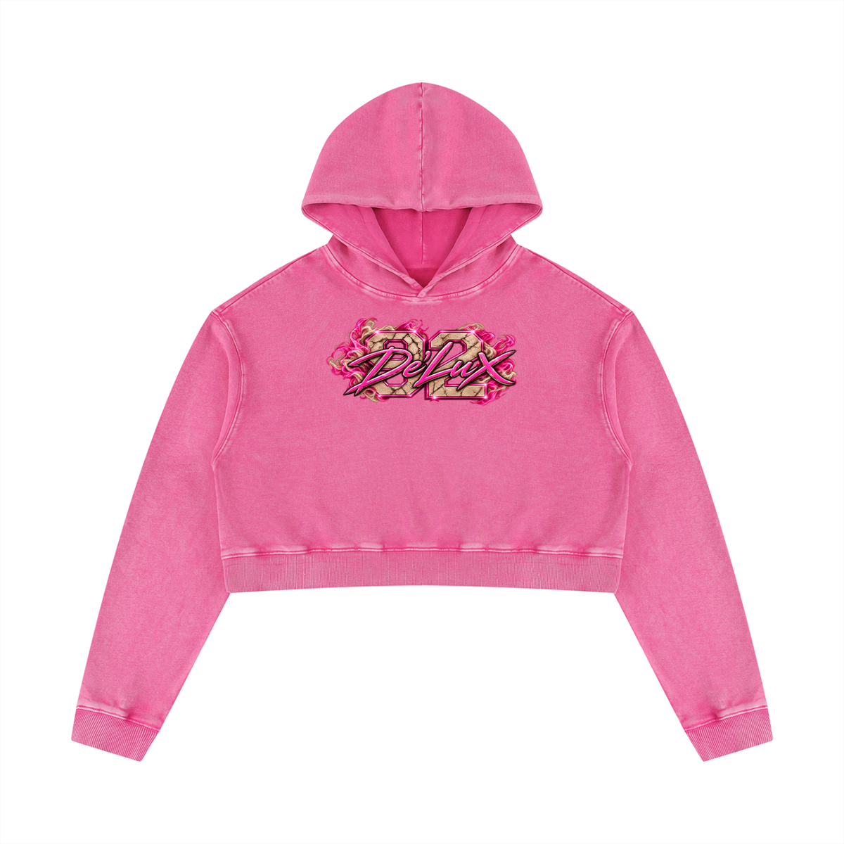 DeLuX Women’s Mineral Washed Crop Hoodie
