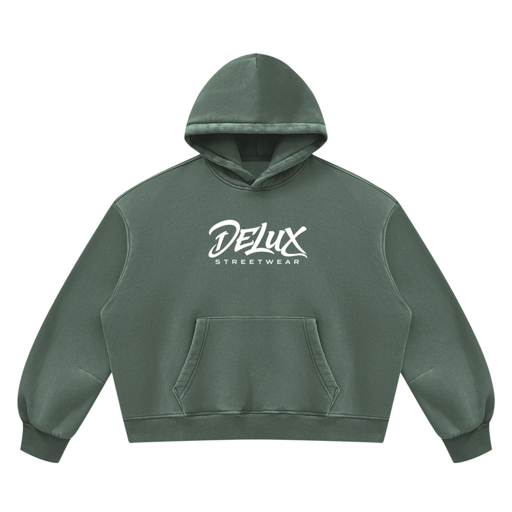 DeLuX  Vintage Wash Boxy Fleece Hoodie
