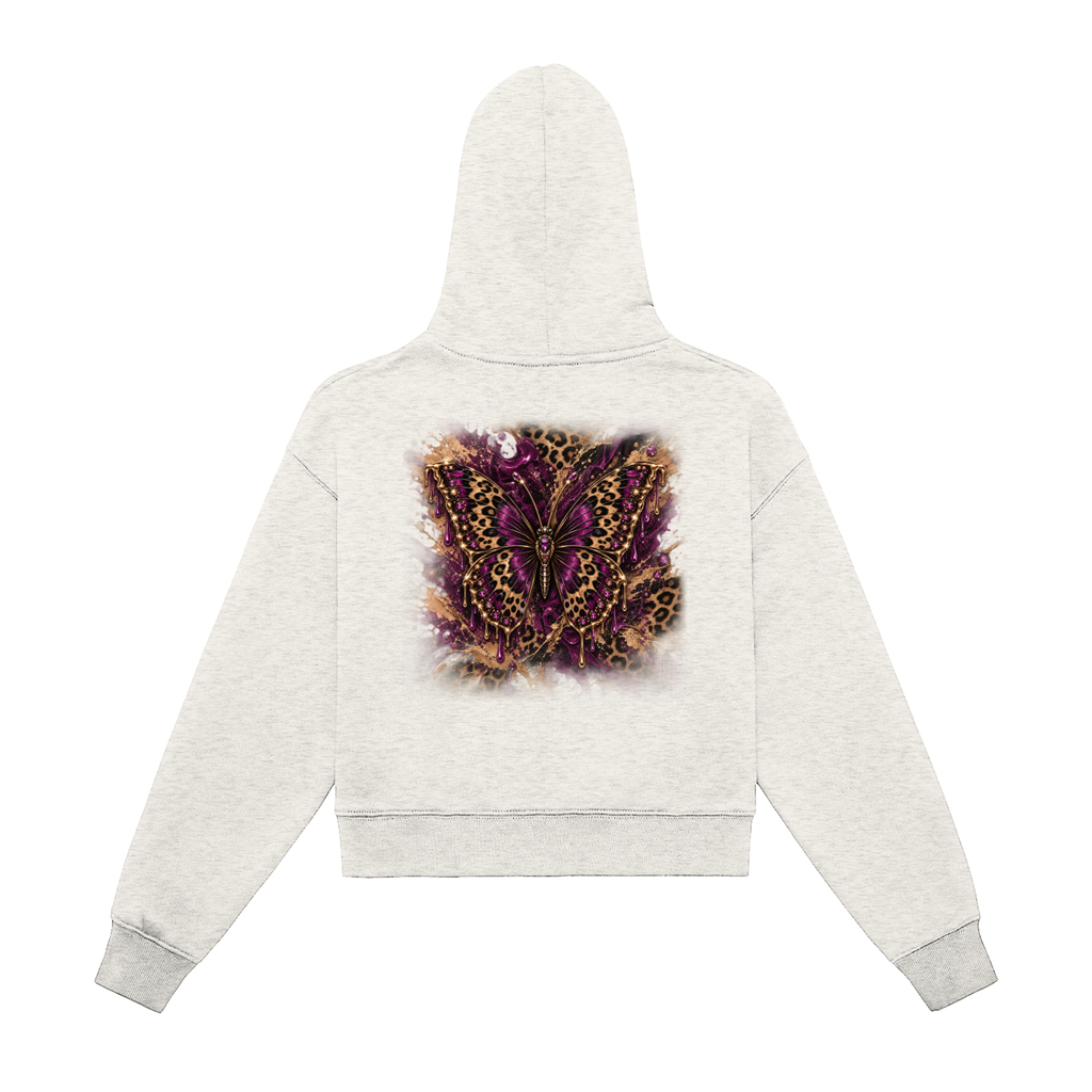 DeLuX Fleeced Zip-Up Cropped Hoodie