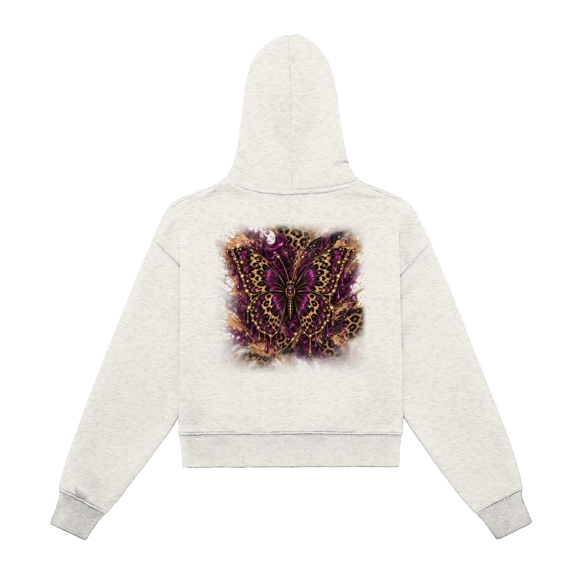 DeLuX Fleeced Zip-Up Cropped Hoodie
