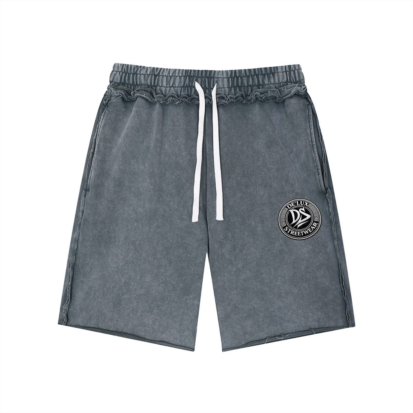 Unisex Mineral Wash Raw Edge Shorts