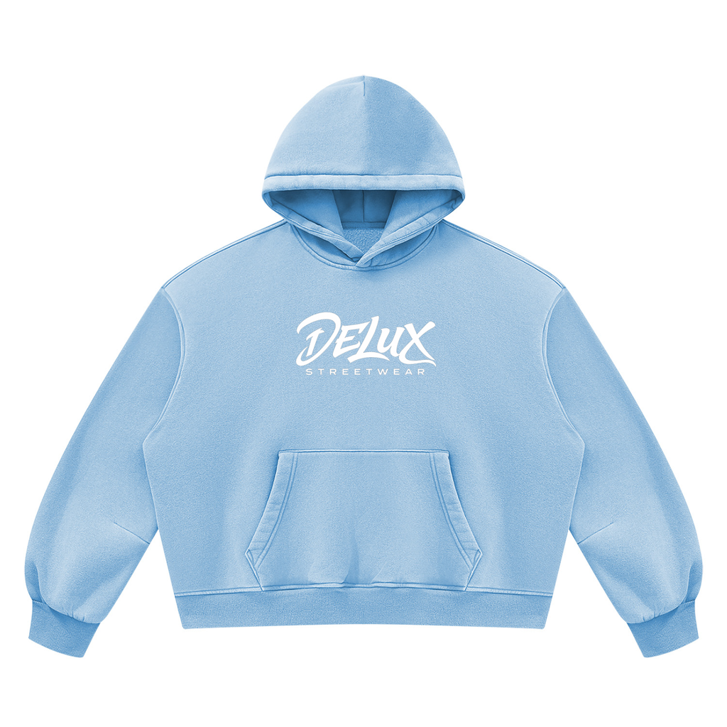 DeLuX  Vintage Wash Boxy Fleece Hoodie
