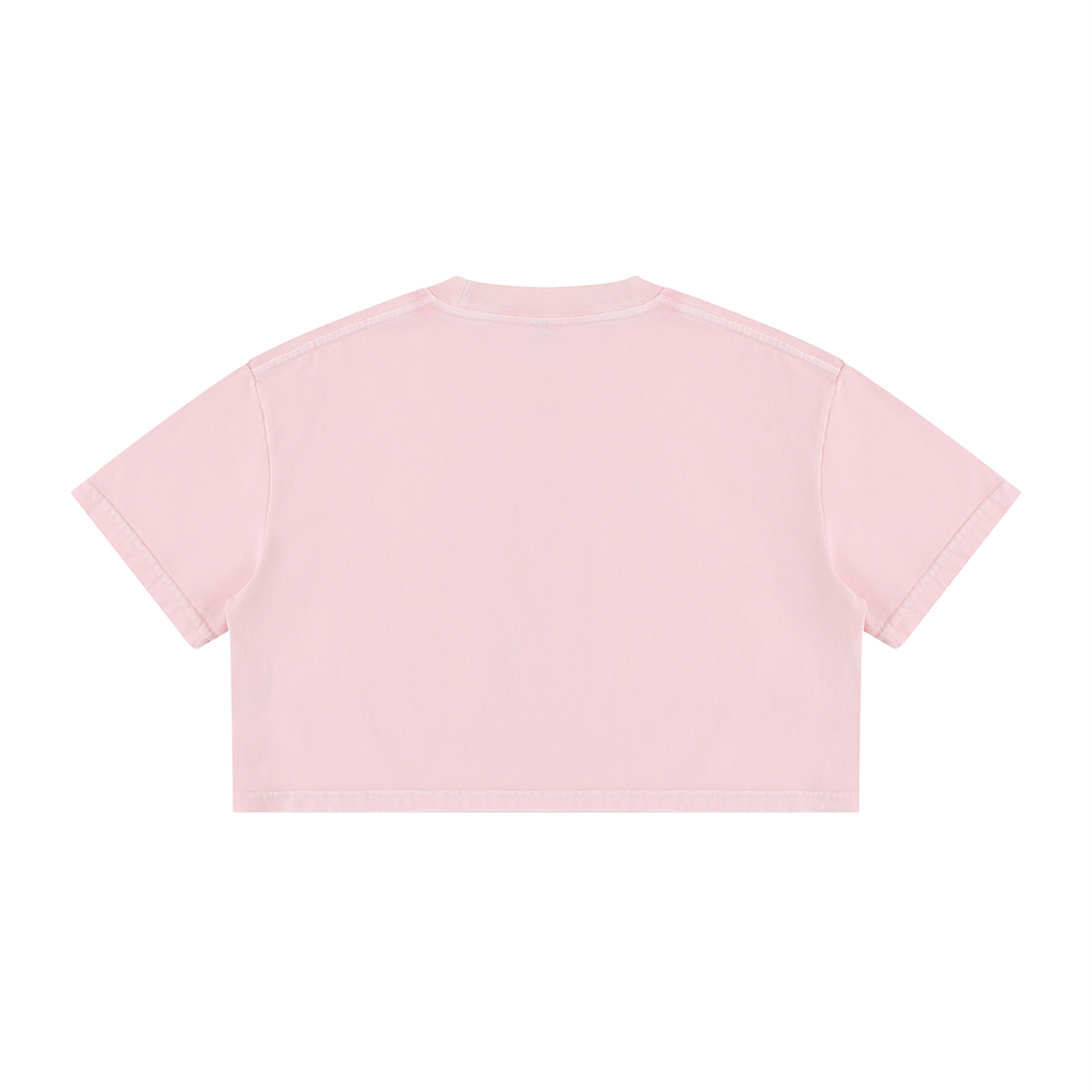 DeLuX Women's Mineral Wash Cotton Crop T-Shirt