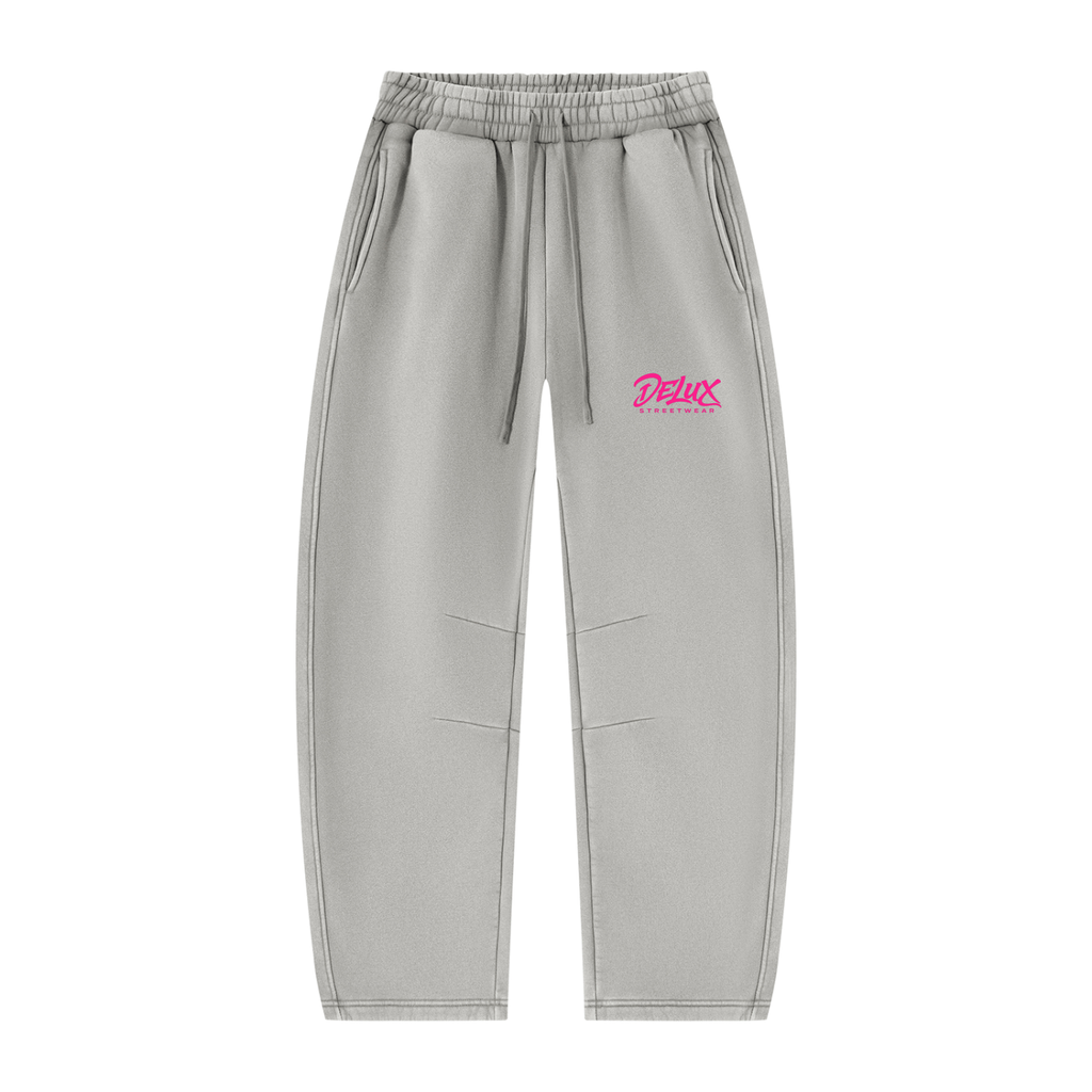 DeLuX Vintage Wash Barrel Leg Fleece Sweatpants
