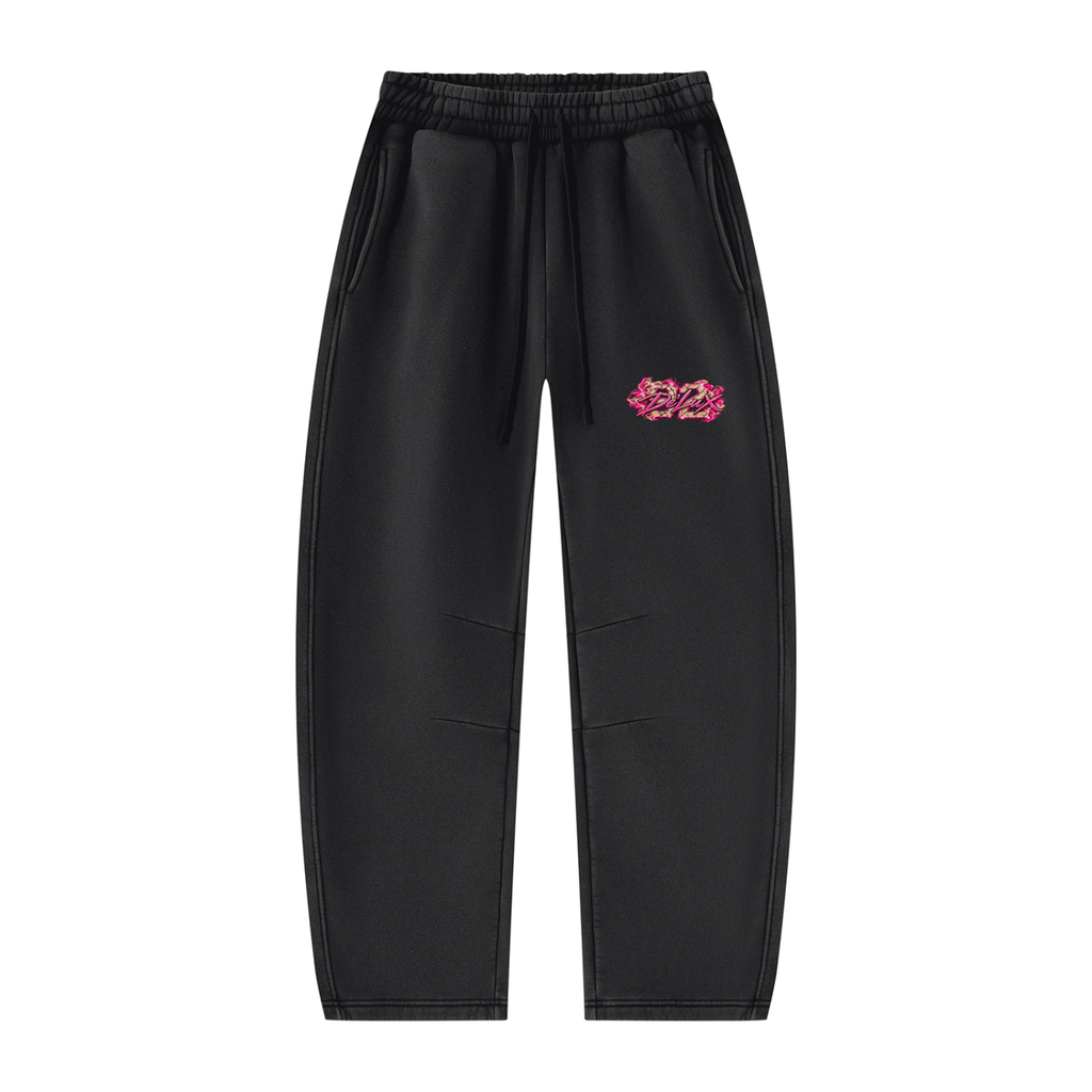 DeLuX Vintage Wash Barrel Leg Fleece Sweatpants
