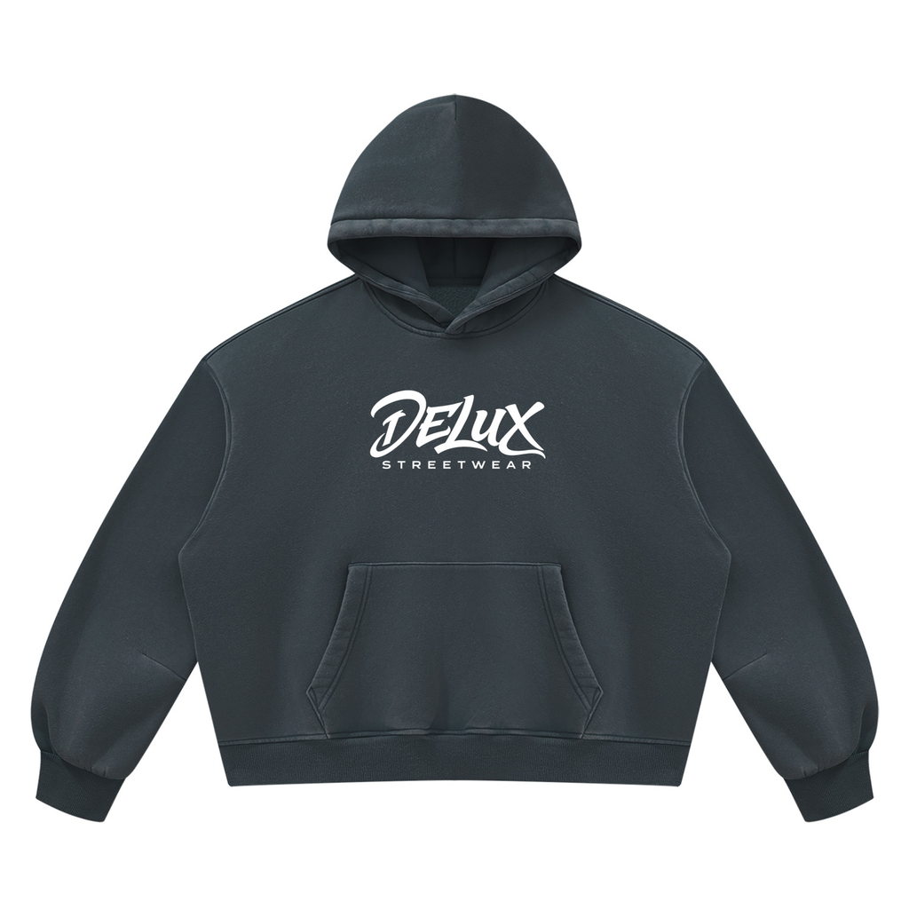 DeLuX  Vintage Wash Boxy Fleece Hoodie