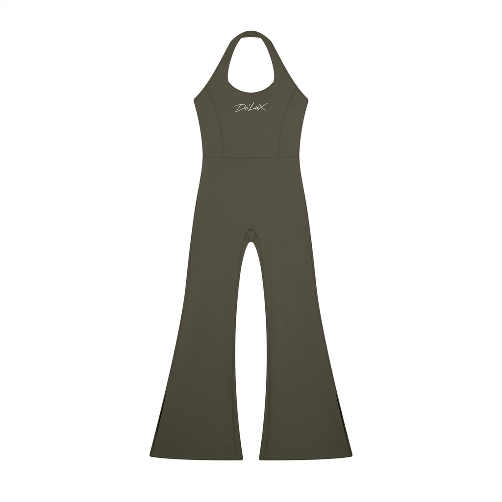 DeLuX Women’s Halter Flared Jumpsuit