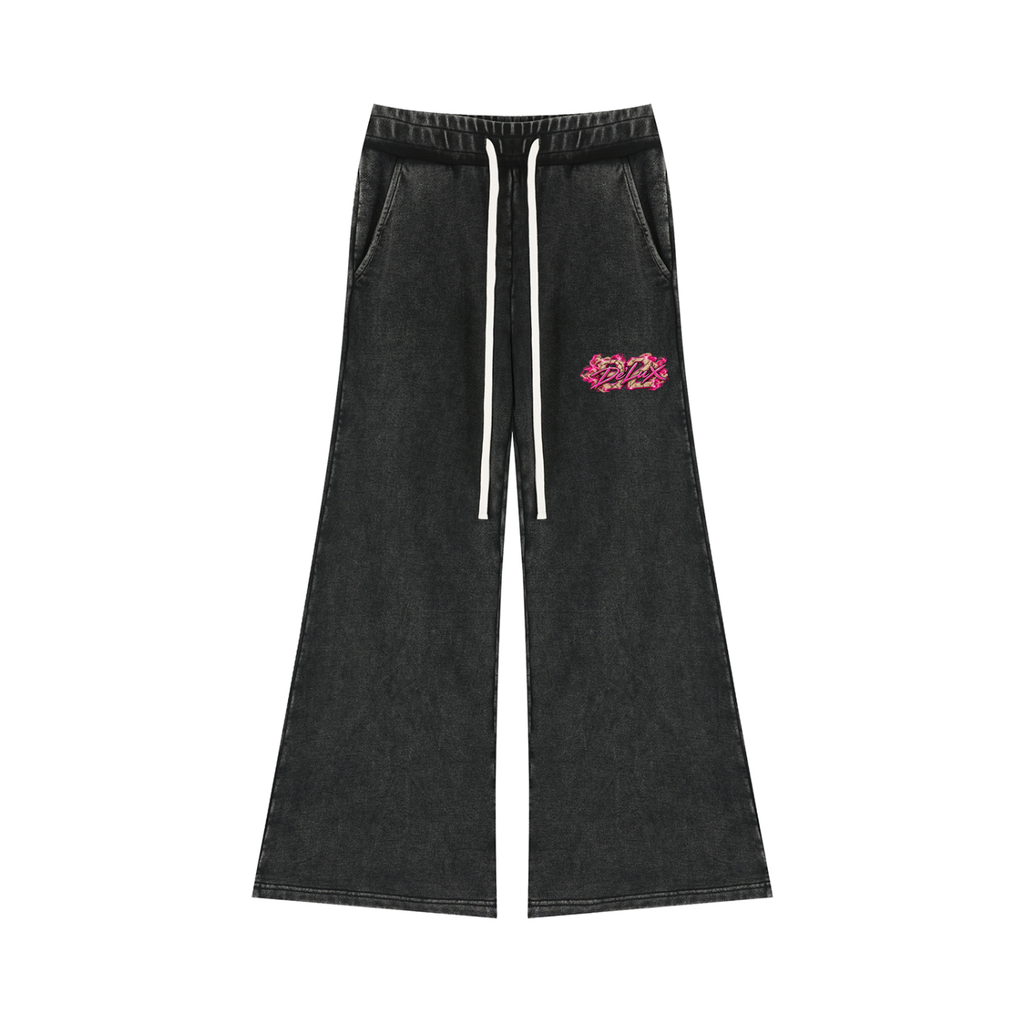 DeLuX Women’s Mineral Wash Flared Leg Sweatpants