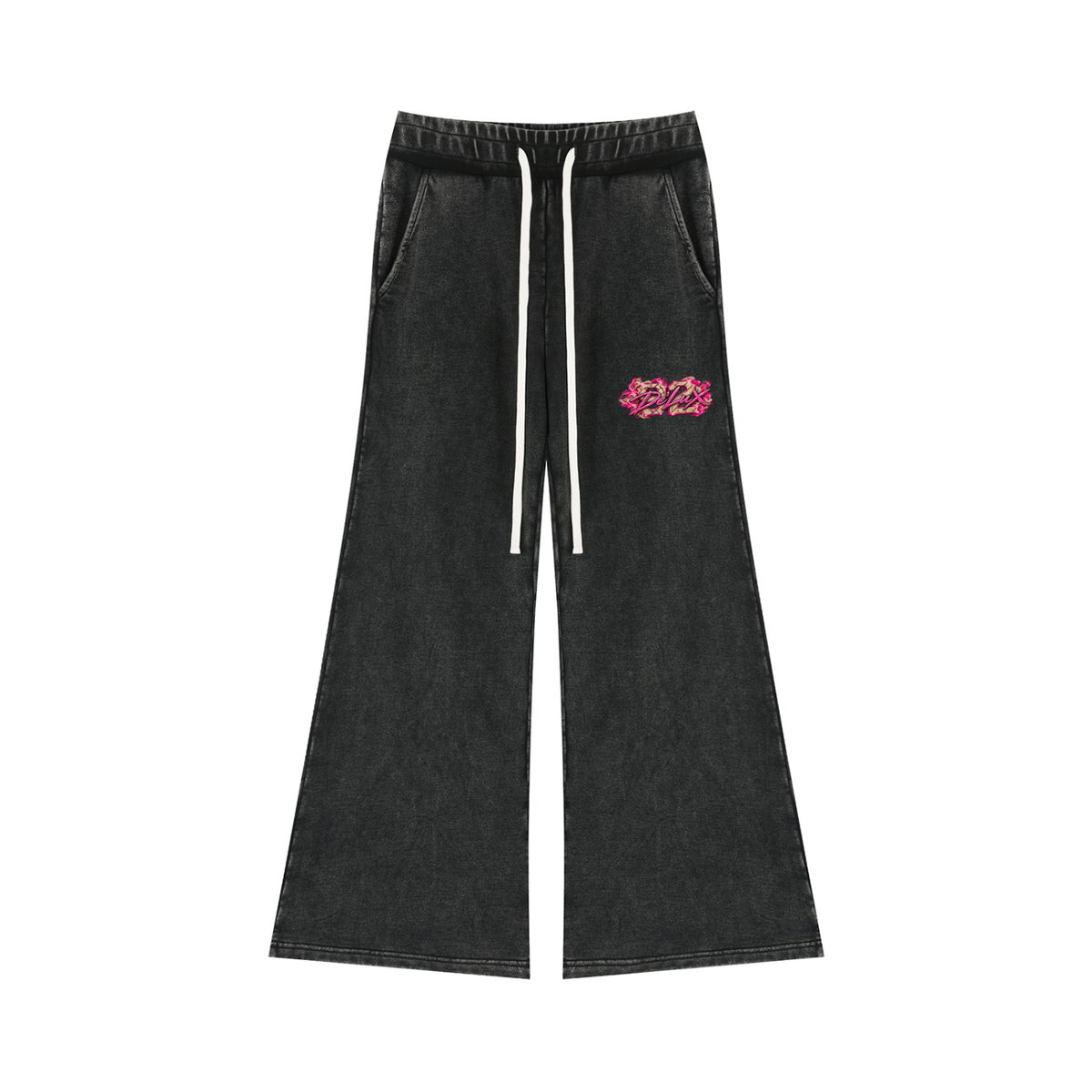 DeLuX Women’s Mineral Wash Flared Leg Sweatpants