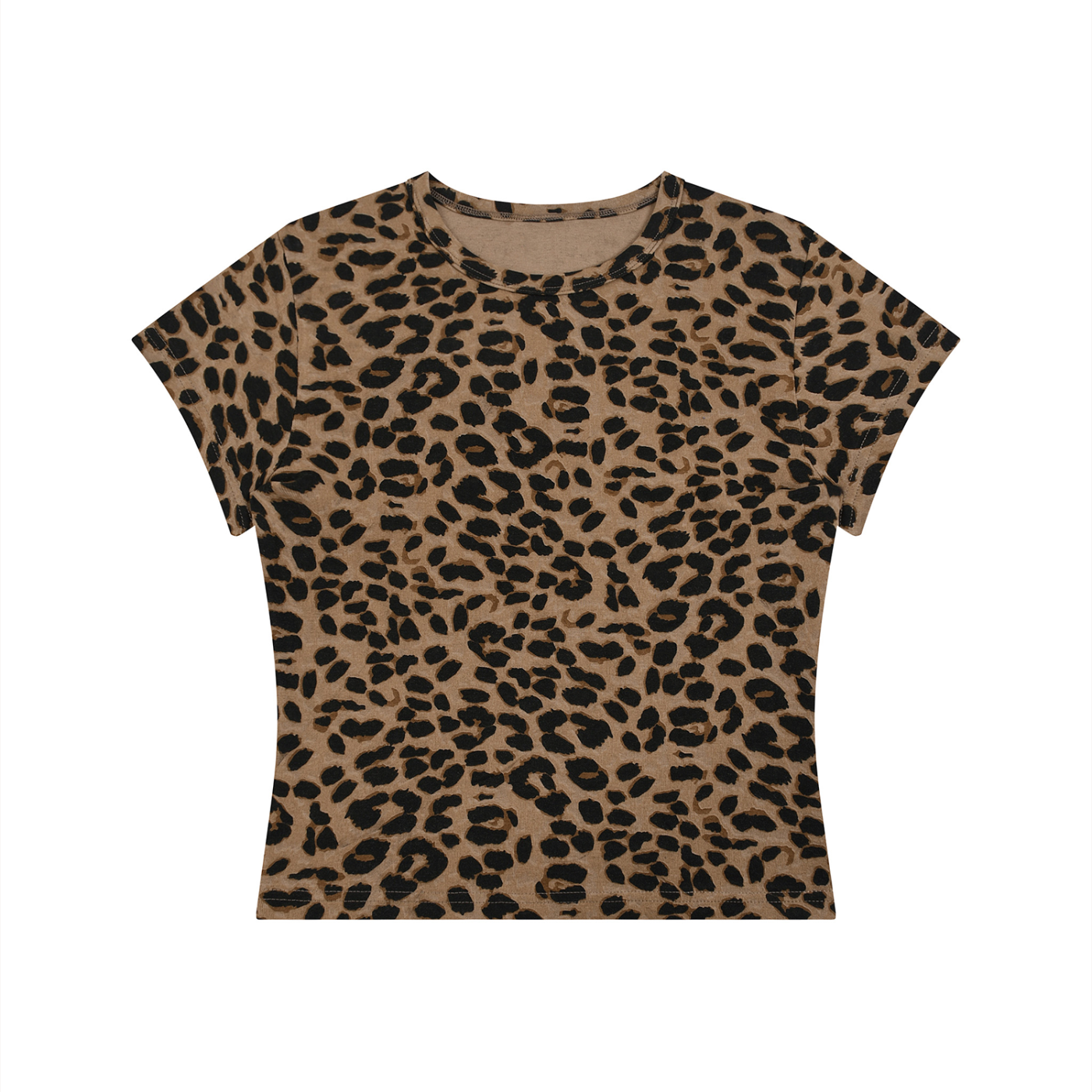 DeLuX Women’s Leopard Print Crop T-Shirt