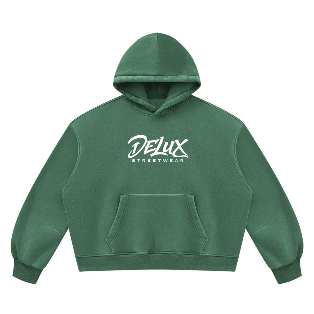 DeLuX  Vintage Wash Boxy Fleece Hoodie