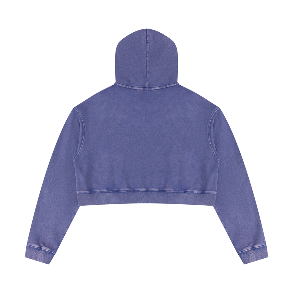 DeLuX Women’s Mineral Washed Crop Hoodie