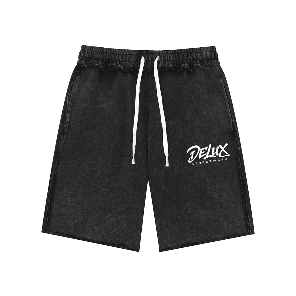 DeLuX Mineral Wash Raw Edge Shorts