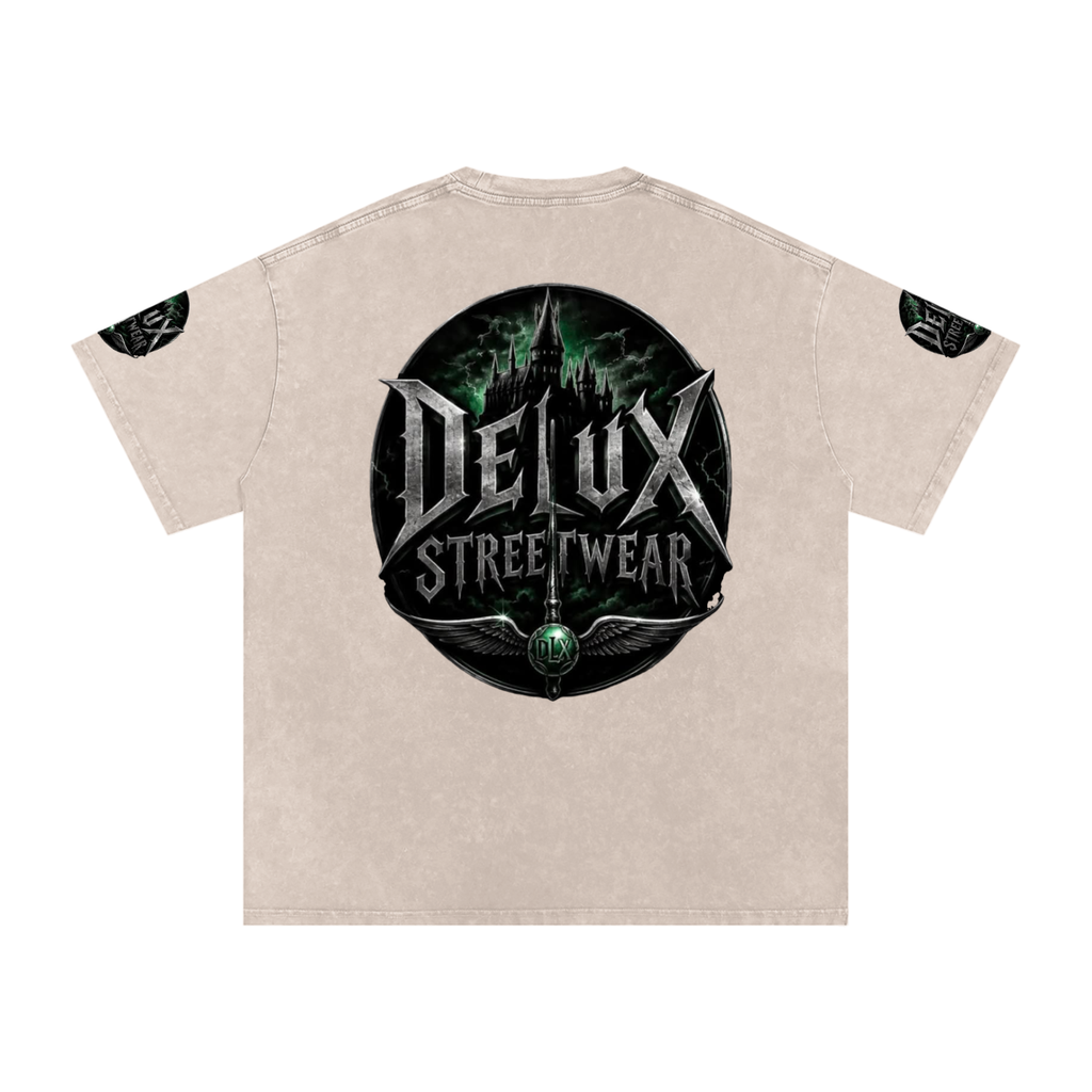 DeLuX Midnight Snow Washed Oversized Cotton T-Shirt