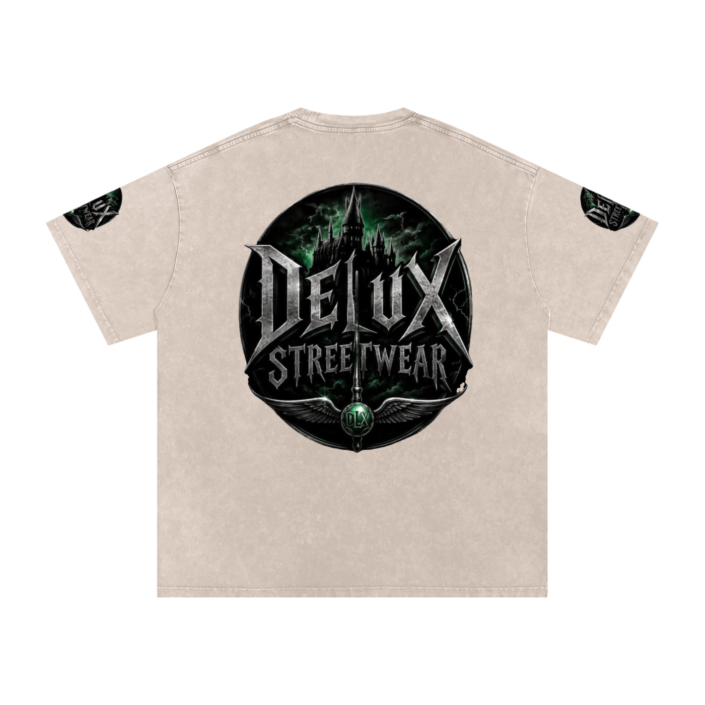 DeLuX Midnight Snow Washed Oversized Cotton T-Shirt