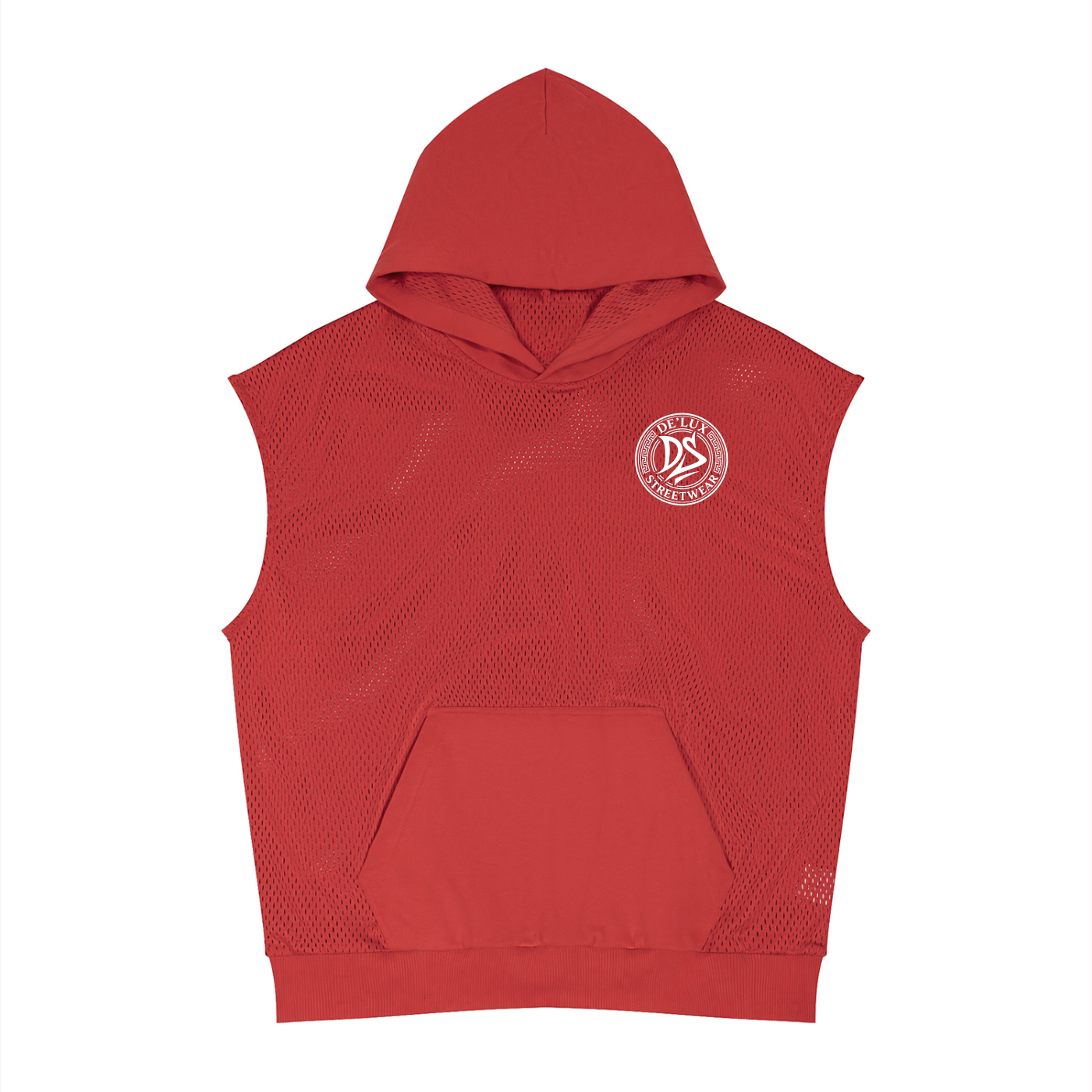 DeLuX  Panel Mesh Sleeveless Hoodie