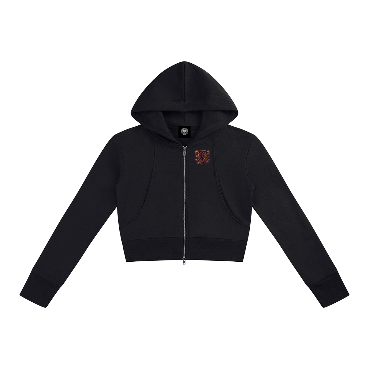 DeLuX Women’s Slim Crop Full Zip Hoodie