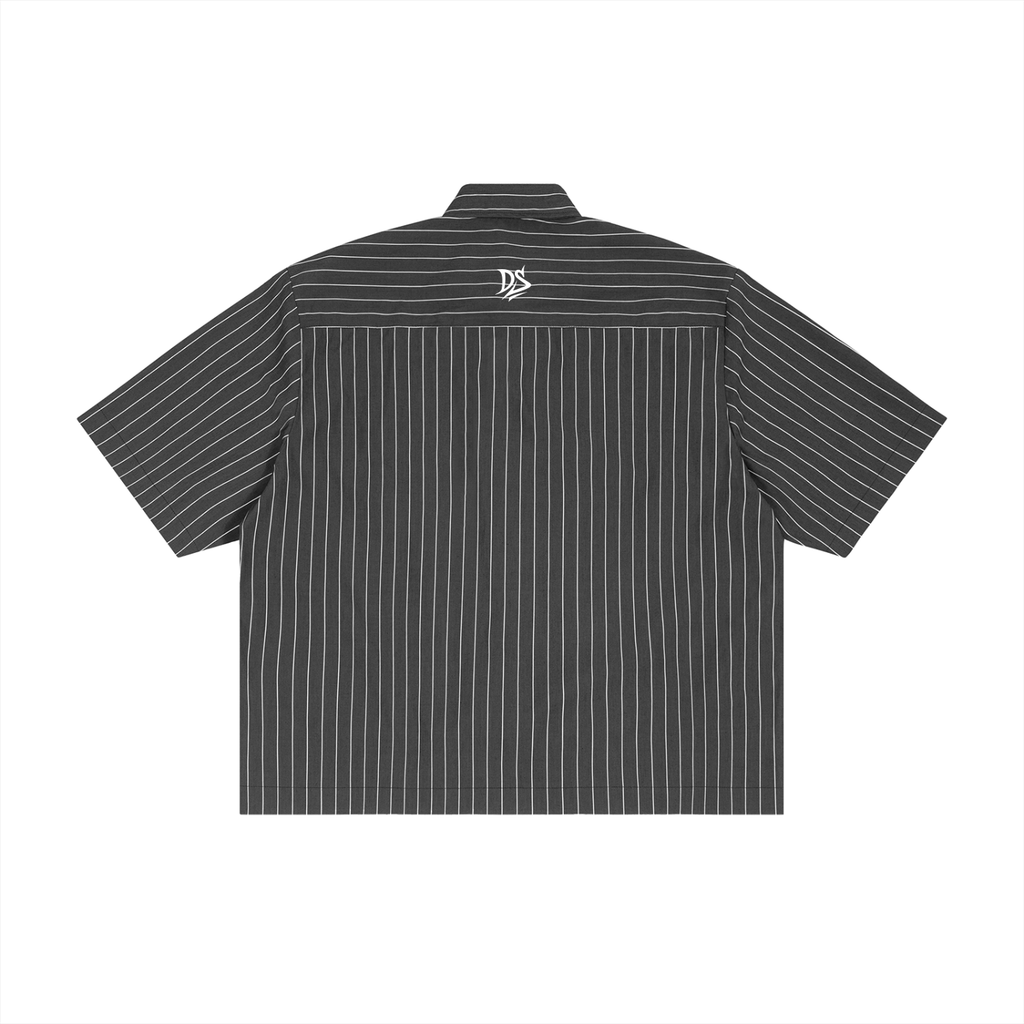 Unisex Striped Boxy Button-Up Shirt