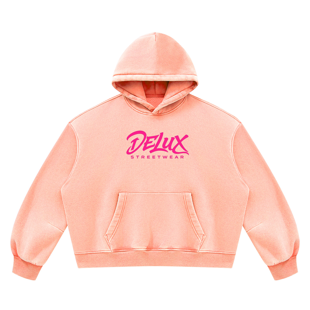 DeLuX Vintage Wash Boxy Fleece Hoodie