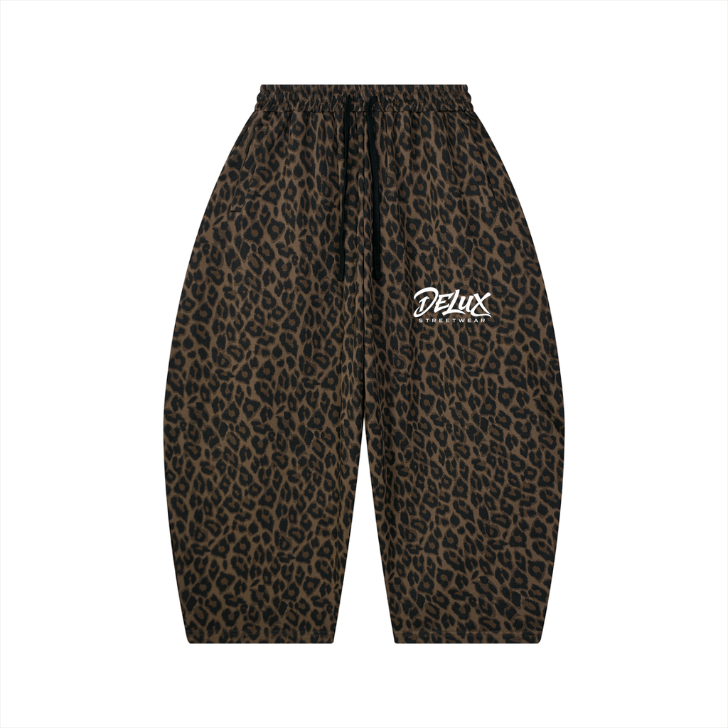 DeLuX Leopard Barrel Leg Sweatpants