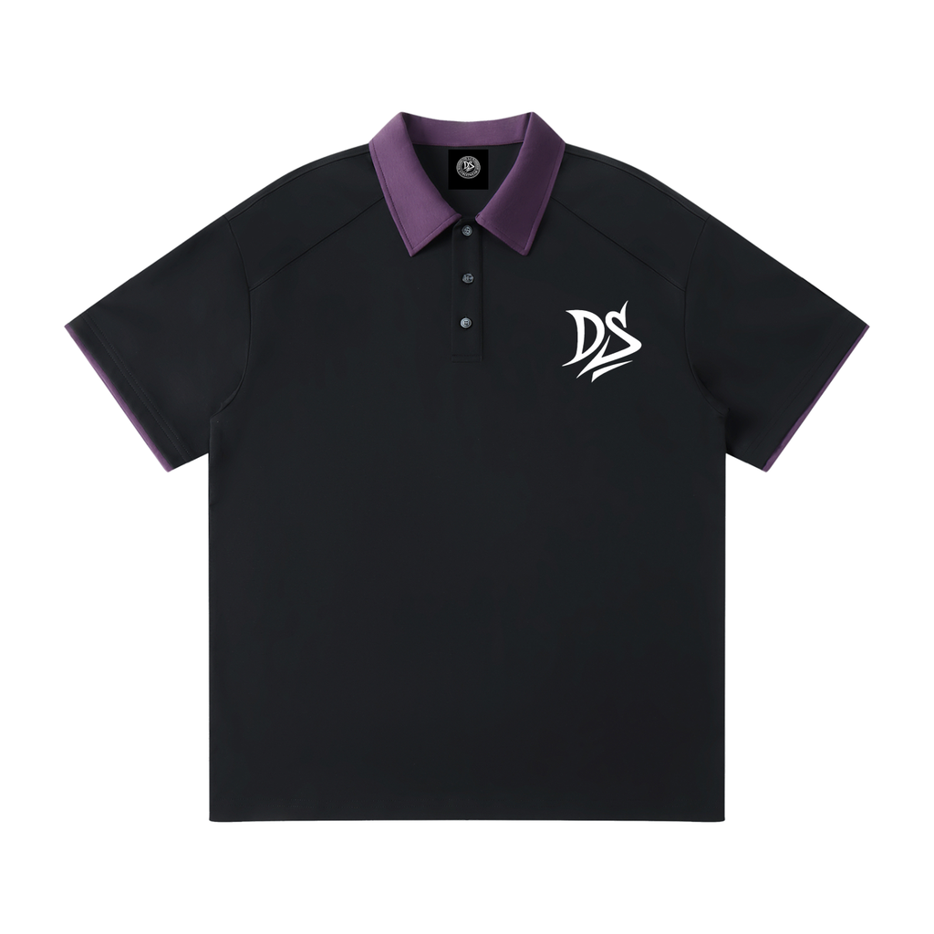 Contrast Collar Raglan Polo Shirt