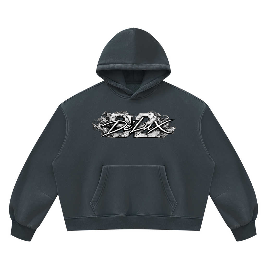 DeLuX Vintage Wash Boxy Fleece Hoodie