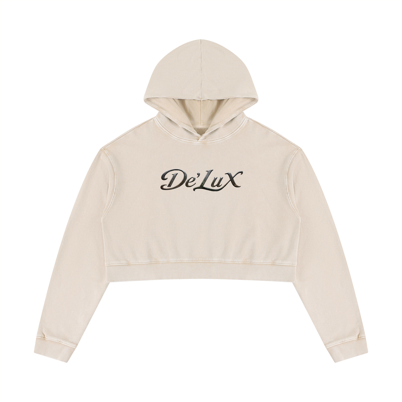 DeLuX Women’s Mineral Washed Crop Hoodie