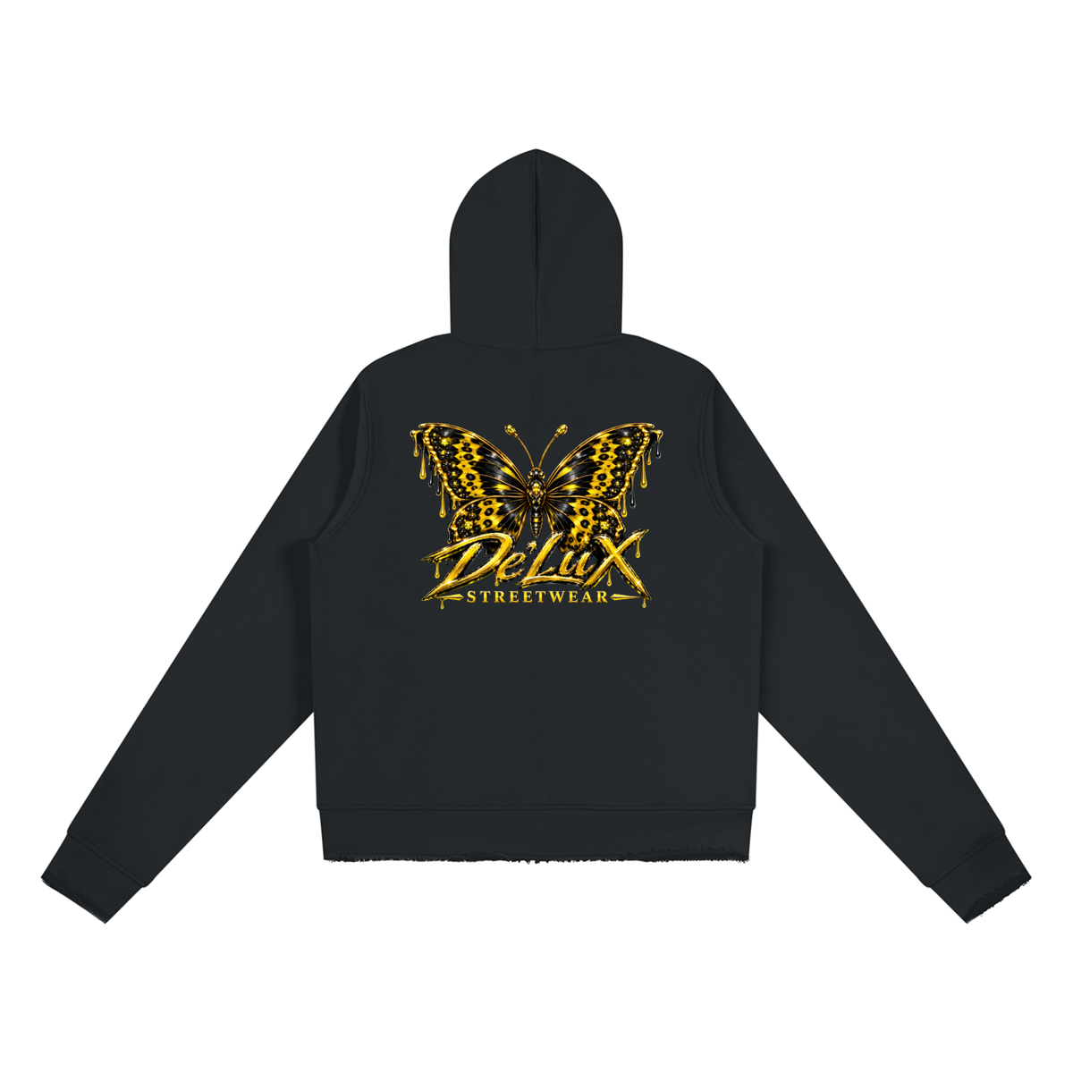 DeLuX Women’s Raw Edge Full Zip Hoodie