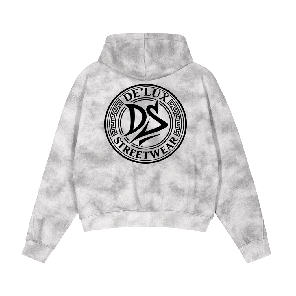 Dirty Washed Zip-Up Fleece Hoodie