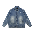 Vintage Wash Zip Up Denim Jacket