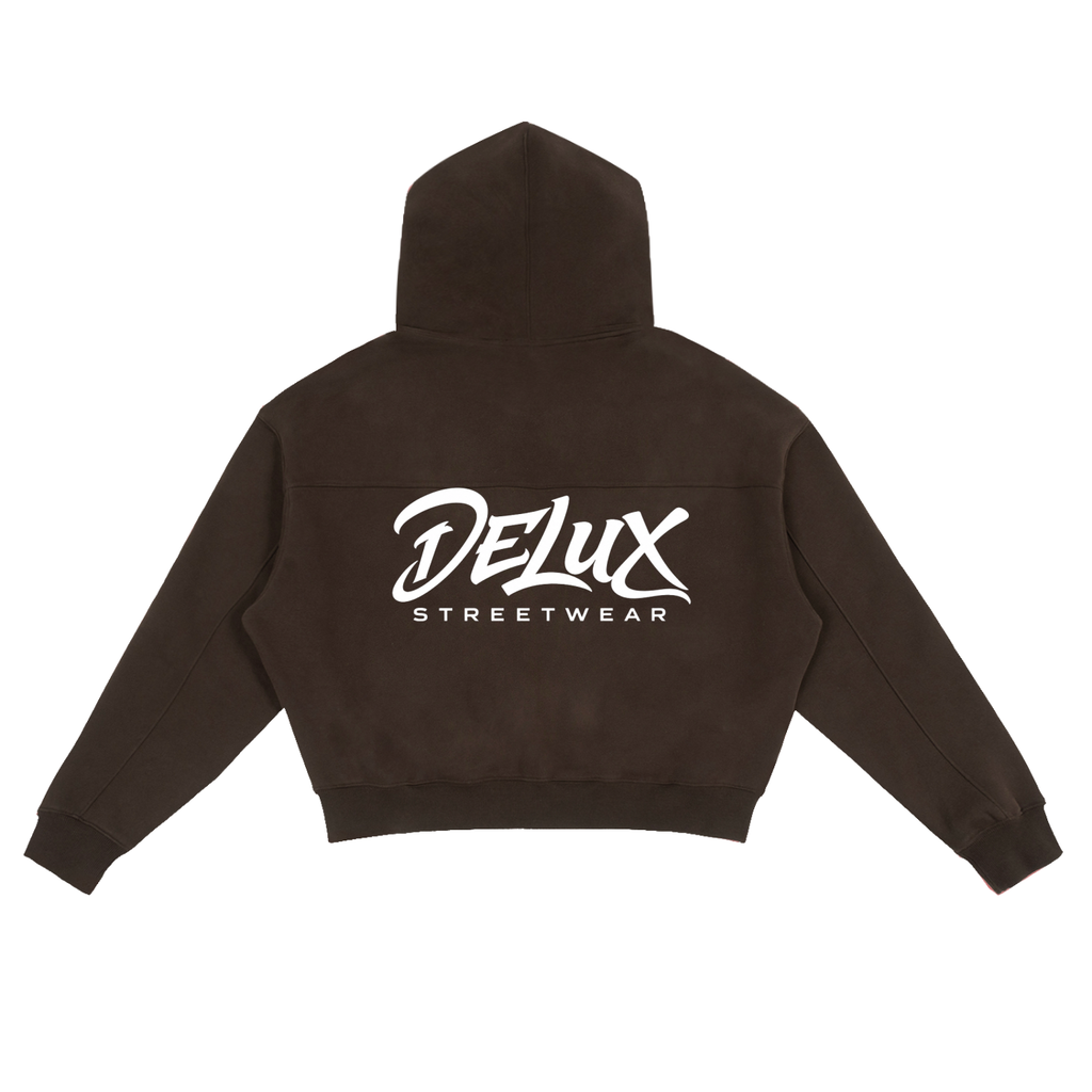 DeLuX Fleece Zip-Up Boxy Hoodie