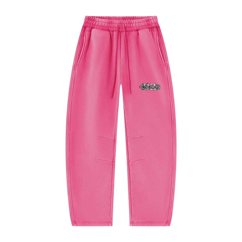 DeLuX Vintage Wash Barrel Leg Fleece Sweatpants