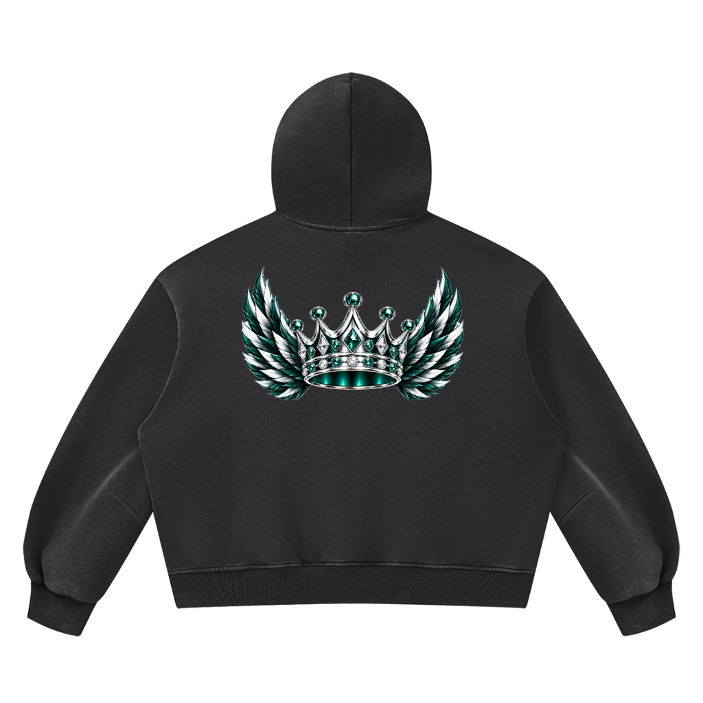 DeLuX Vintage Wash Boxy Fleece Hoodie