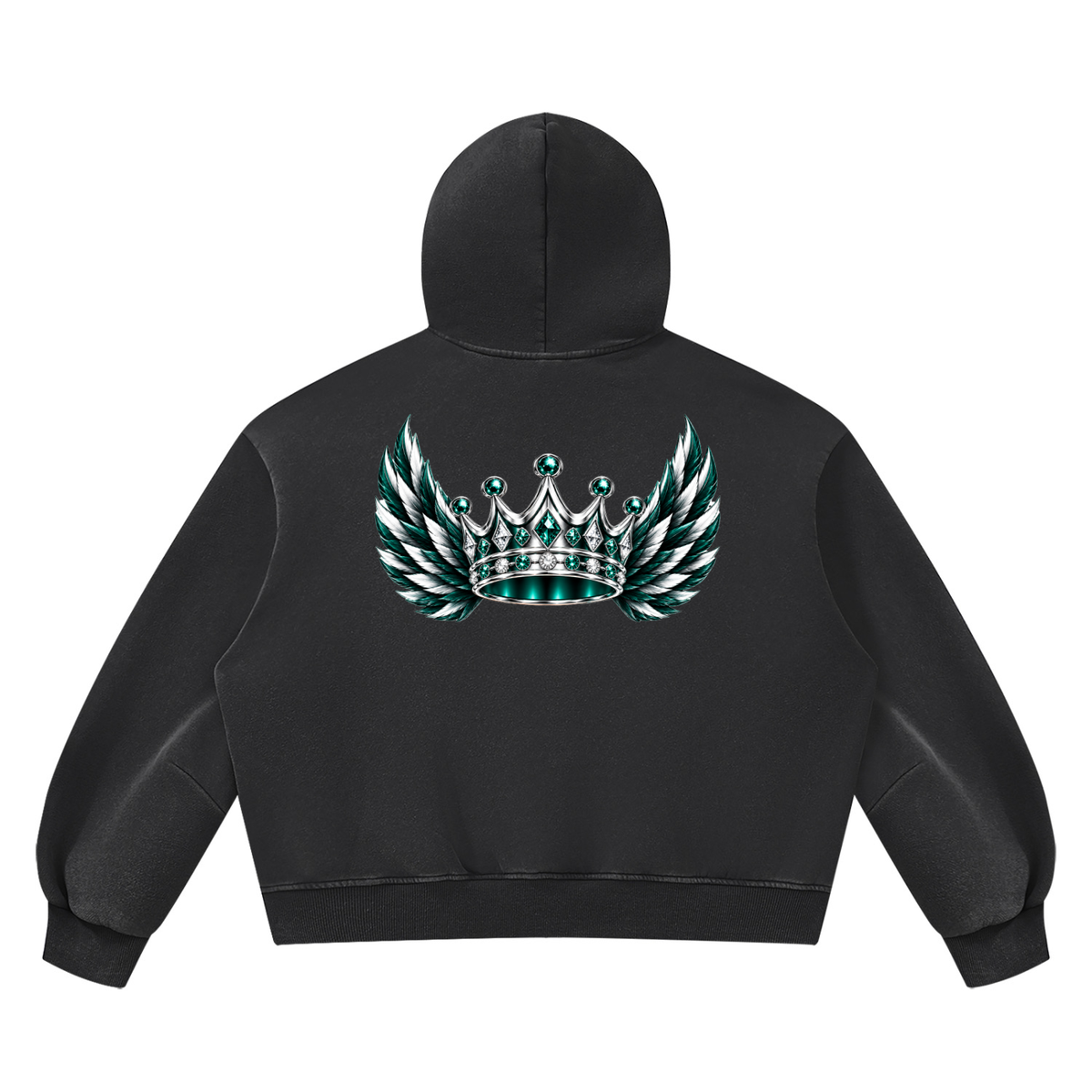 DeLuX Vintage Wash Boxy Fleece Hoodie