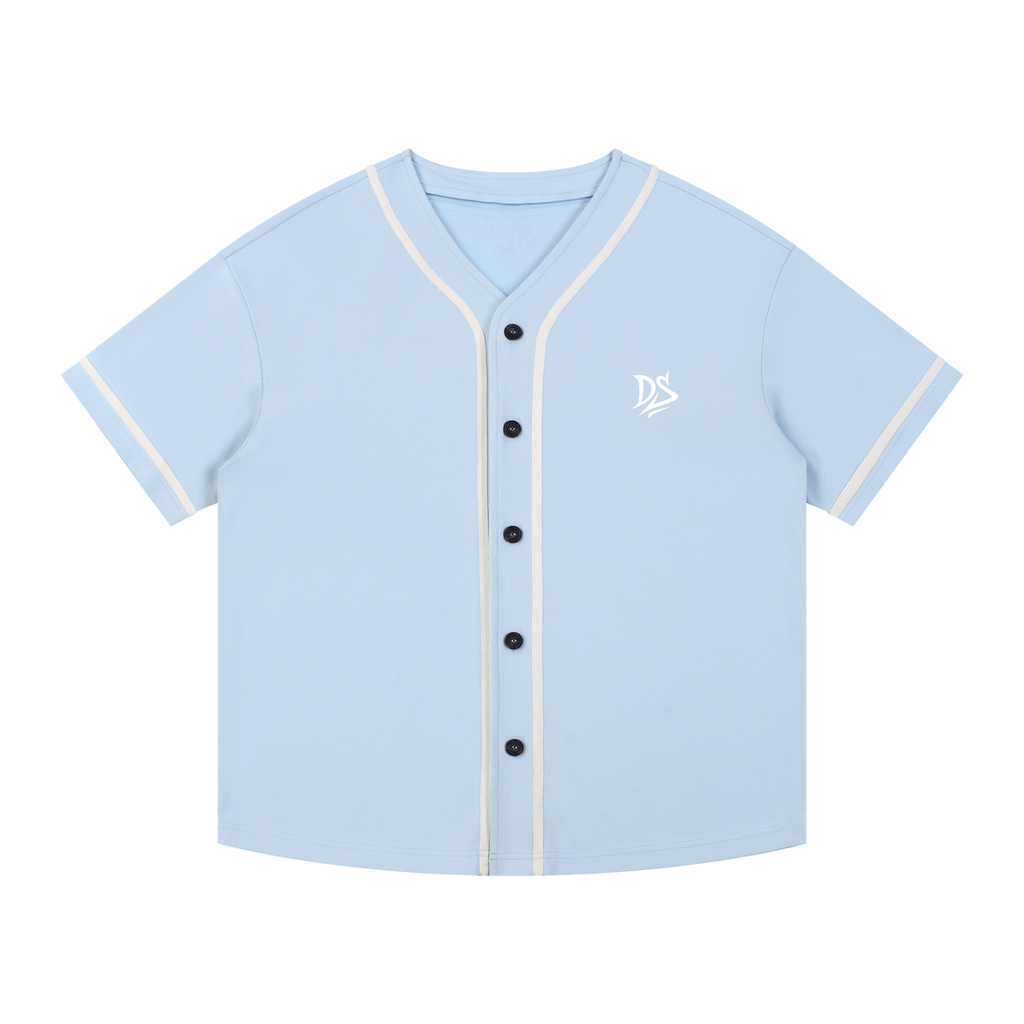 Contrast Piped Button-Up Jersey