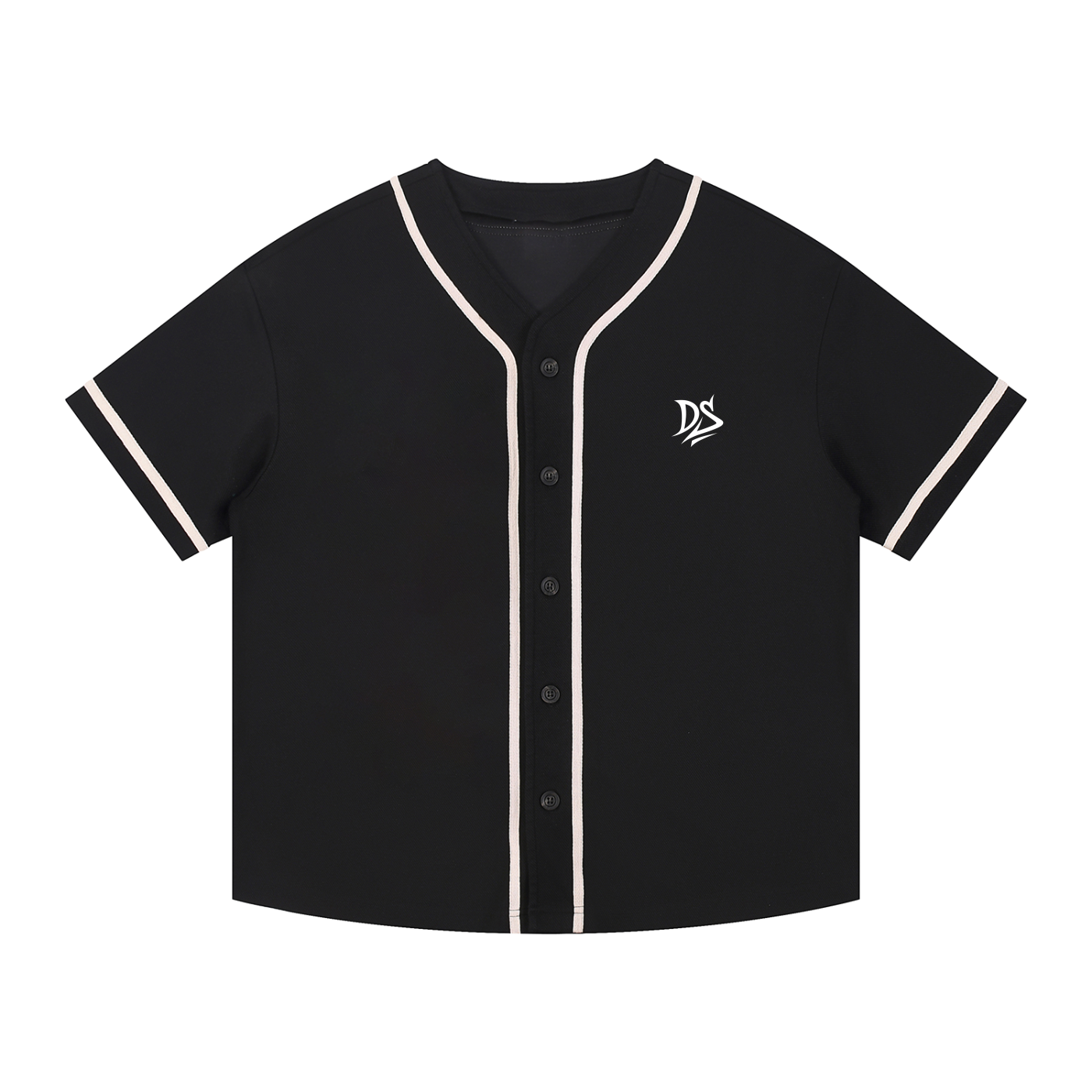 Contrast Piped Button-Up Jersey
