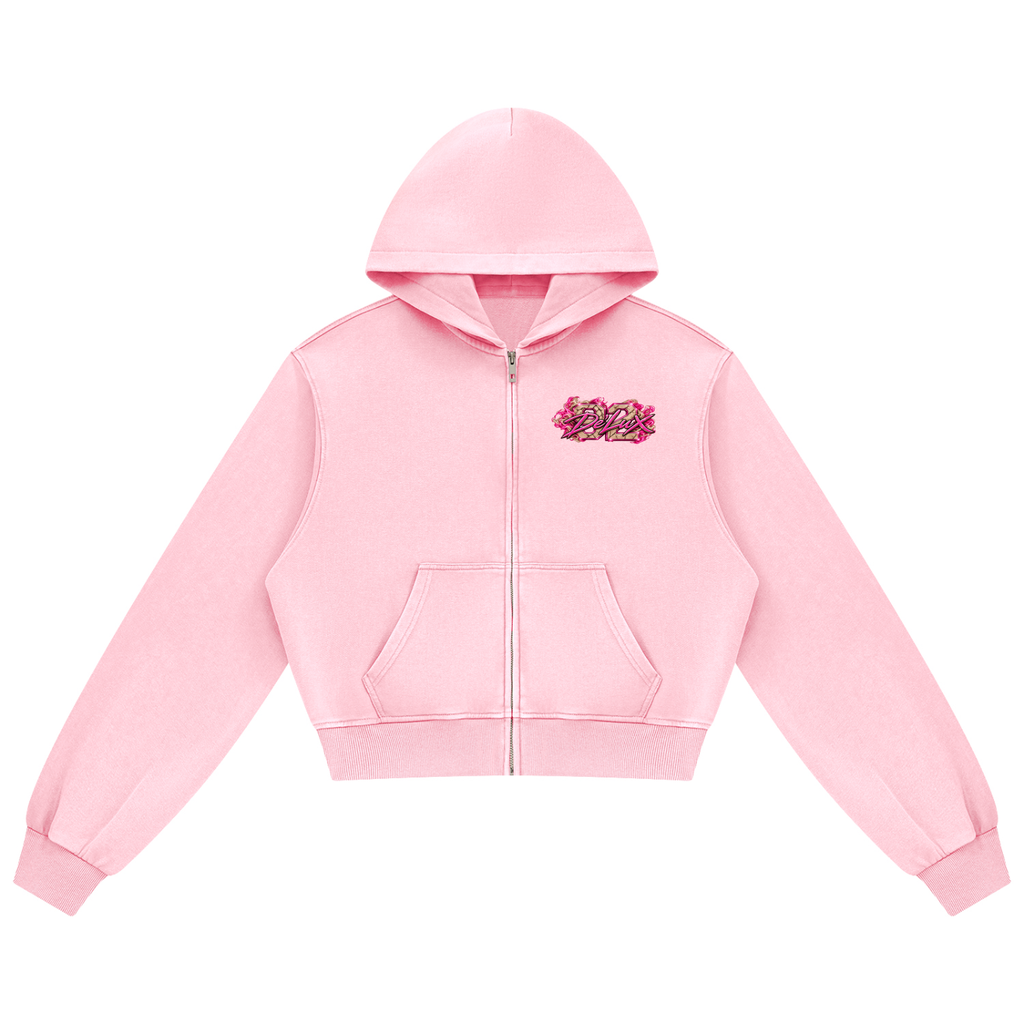 DeLuX Women's Mineral Wash Full Zip Hoodie