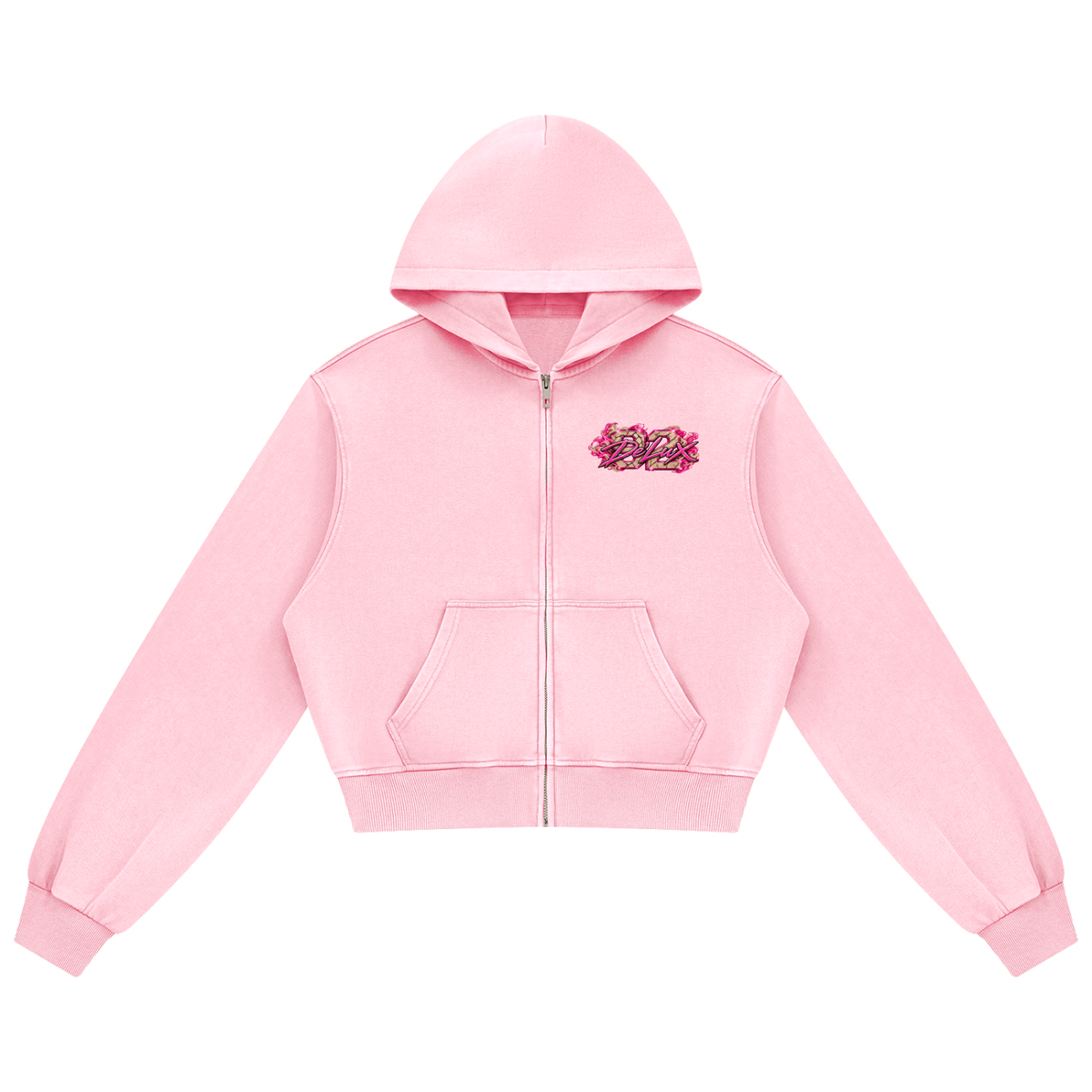 DeLuX Women's Mineral Wash Full Zip Hoodie