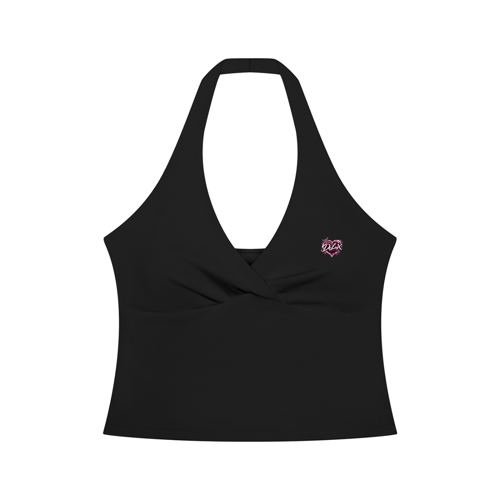 DeLuX Women’s Ruched Halter Yoga Tank Top