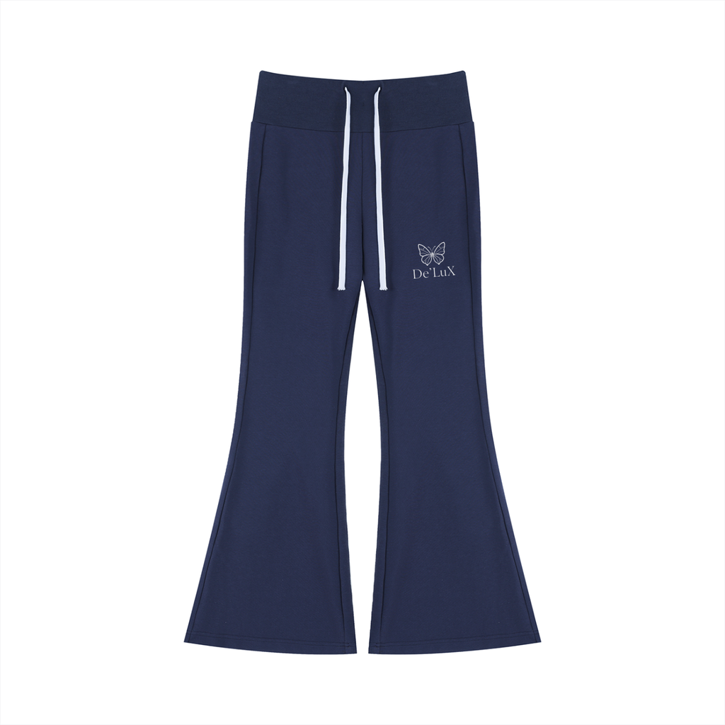DeLuX Women's Drawstring Flared Leg Pants